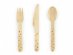 Wooden Cutlery Set with Gold Stars