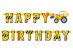 Εκσκαφέας Γιρλάντα Happy Birthday για Γενέθλια (220εκ)