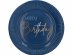 Elegant true blue Happy Birthday large paper plates 8pcs