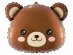 Brown bear head shaped foil balloon 48cm