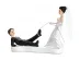 The Bride dragging the Groom by the leg wedding cake figurine 13cm