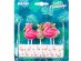 Pink flamingos and gold pineapples birthday cake candles 5pcs