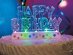 Happy Birthday με Χρωματιστά Φωτάκια Διακοσμητικό Αξεσουάρ για Την Τούρτα