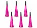 Hot pink party horns with tassel 6pcs