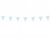 Decorative premium cardboard garland with flags is light blue color with glitter