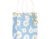 Light blue favor bags with daisies and gold foiled details 3pcs