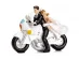 Groom and Bride on a motorcycle wedding cake figurine 11,5cm