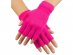 Pair of fingerless gloves in neon UV pink color