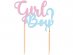 Girl or Boy cake decoration in pink and ale blue color.