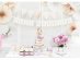 Decorative paper garland for the wedding party in white color with gold Just Married print