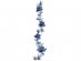 Garland with artificial flowers and leaves in purple-grey color