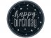 Glitz black Happy Birthday large paper plates 8pcs