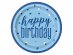 Glitz blue Happy Birthday large paper plates 8pcs