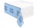Glitz blue Happy Birthday plastic tablecover 137cm x 213cm