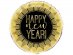 Gold and black Happy New Year foil balloon 45cm