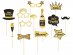 Gold and black photo props for New Years Eve party