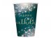 Green Happy Birthday glamour paper cups 6pcs