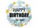 Happy Birthday to You foil balloon with blue and gold stars 45cm