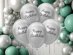 Ασημί λάτεξ μπαλόνια με μαύρο Happy Birthday τύπωμα για πάρτυ γενεθλίων