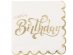 Happy Birthday white napkins with gold foiled print 16pcs