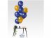 Latex balloons in blue and gold color for a birthday party theme decoration