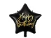 Happy Birthday μαύρο αστέρι foil μπαλόνι 40εκ