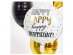 Foil balloon with Happy Birthday and gold dots print