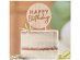 Round shaped wooden cake topper with Happy Birthday letters