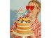 Colorful acrylic topper with Happy Birthday letters for a birthday cake decoration