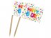 Happy Birthday with colorful dots decorative picks 50pcs