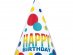 Happy Birthday colorful dots party hats 8pcs