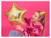 Χρυσό foil μπαλόνι αστέρι με άσπρα γράμματα Happy Birthday