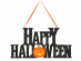Happy Halloween black with glitter hanging decoration