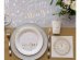 White paper plates with Happy New Year print and gold metallic bordure