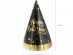Black paper party hats with gold metallic Happy New Year and stars print