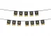 Happy New Year black flag bunting with gold tassels