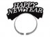Happy New Year headbands with silver print 4pcs