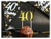 Cake topper with the number 40 in gold and black color