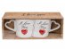 Gift set with mugs in white color with I Love You design for Valentine's day