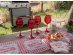 Fabric non woven polyester runner for table decoration in a BBQ theme party