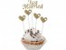 Just Married decorative picks in gold color with glitter 5pcs