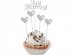 Just Married decorative picks in silver with glitter color 5pcs