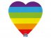 Rainbow heart shaped paper plates 6pcs