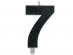 Number 7 birthday cake candle in black color with glitter