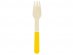 Yellow wooden forks with gold foiled details 8pcs