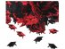 Red and black graduation hats table confetti 15g