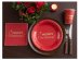 Red large paper plates for Christmas with gold foiled details