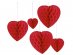 Κόκκινες διακοσμητικές κυψελωτές καρδιές 5τμχ