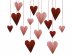 Κόκκινες και ροζ χάρτινες διακοσμητικές βεντάλιες σε σχήμα καρδιάς 16τμχ