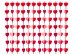 Red foil curtain with hearts